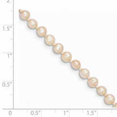 14k 3-4mm Pink Near Round Freshwater Cultured Pearl Necklace