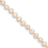 14k 3-4mm Pink Near Round Freshwater Cultured Pearl Necklace