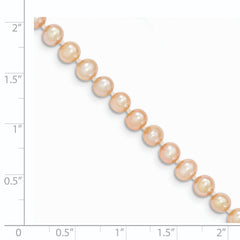 14k 4-5mm Pink Near Round Freshwater Cultured Pearl Necklace