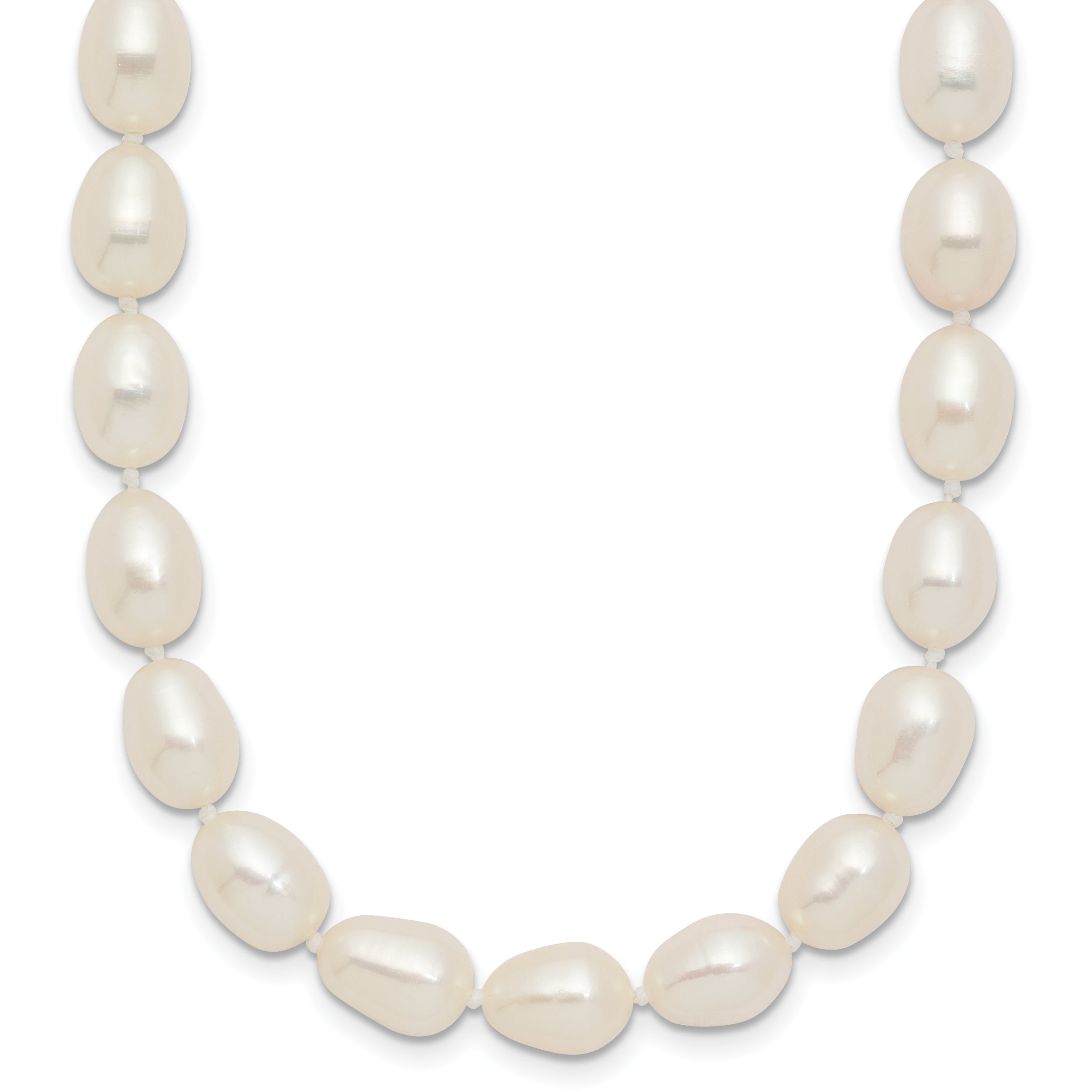 14k 7-8mm White Rice Freshwater Cultured Pearl 20 inch Necklace