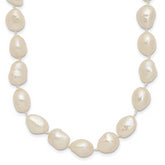 14k 7x11mm Baroque White Freshwater Cultured Pearl 20 inch Necklace