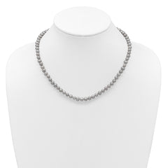 14K 5-6mm Grey Near Round Freshwater Cultured Pearl 20 inch Necklace