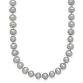 14K 5-6mm Grey Near Round Freshwater Cultured Pearl 20 inch Necklace
