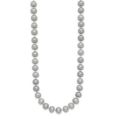 14K 6-7mm Grey Near Round Freshwater Cultured Pearl 20 inch Necklace