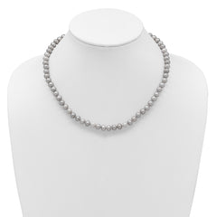 14K 6-7mm Grey Near Round Freshwater Cultured Pearl 20 inch Necklace