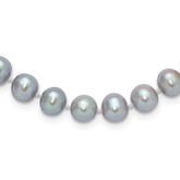 14K 7-8mm Grey Near Round Freshwater Cultured Pearl 16 inch Necklace