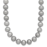 14K 7-8mm Grey Near Round Freshwater Cultured Pearl 20 inch Necklace