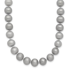 14K 7-8mm Grey Near Round Freshwater Cultured Pearl 20 inch Necklace