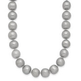 14K 8-9mm Grey Near Round Freshwater Cultured Pearl 20 inch Necklace