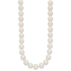 14k Polished 9-10mm Near-Round White Freshwater Cultured Pearl 18 inch Necklace