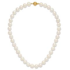 14k Polished 10-11mm Near-Round White Freshwater Cultured Pearl 18 inch Necklace