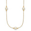 14k Polished 8-9mm Near-Round White Freshwater Cultured Pearl 5-Station 18 inch Necklace