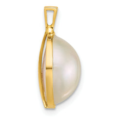 14k Polished 12-13mm Saltwater Cultured Mabe Pearl Pendant