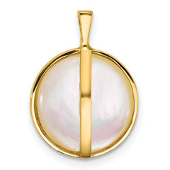 14k Polished 12-13mm Saltwater Cultured Mabe Pearl Pendant