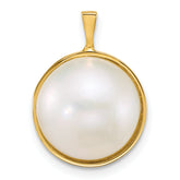 14k Polished 12-13mm Saltwater Cultured Mabe Pearl Pendant