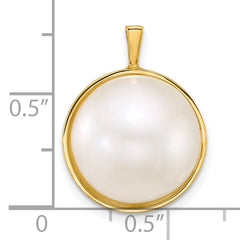 14k Polished 14-15mm Saltwater Cultured Mabe Pearl Pendant