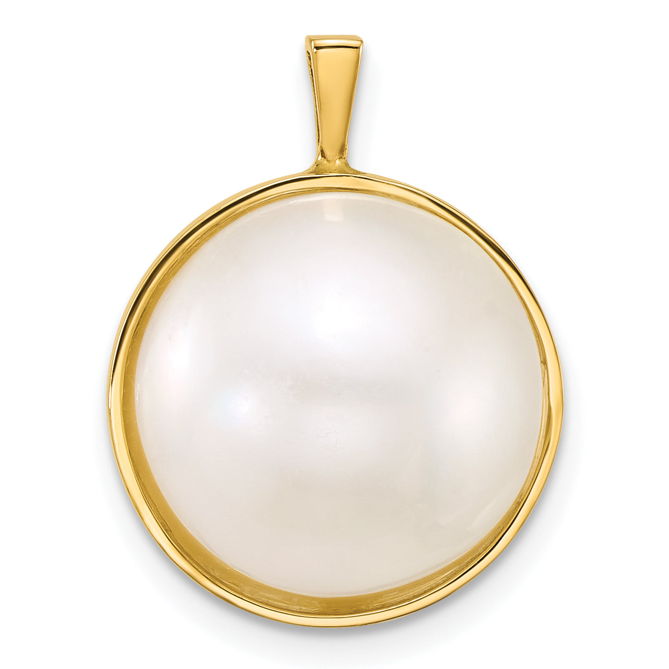 14k Polished 14-15mm Saltwater Cultured Mabe Pearl Pendant