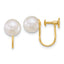 14k Polished 7-8mm Round Akoya Saltwater Cultured Pearl Non-Pierced Earrings