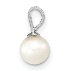 14k White Gold 5-6mm White Round Freshwater Cultured Pearl Pendant