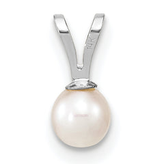 14k White Gold 4-5mm White Round Freshwater Cultured Pearl Pendant
