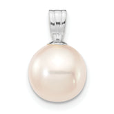 14k White Gold 8-9mm White Round Freshwater Cultured Pearl Pendant