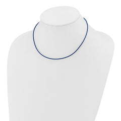 14k Yellow Clasp 1.6mm 16 inch Royal Blue Leather Cord Necklace