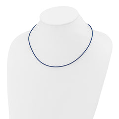 14k Yellow Clasp 1.5mm 18 inch Royal Blue Leather Cord Necklace