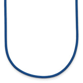 14k Yellow Clasp 1.5mm 18 inch Royal Blue Leather Cord Necklace