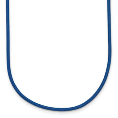 14k Yellow Clasp 1.5mm 18 inch Royal Blue Leather Cord Necklace