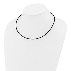 14k Yellow Clasp 2mm 18 inch Black Leather Cord Necklace