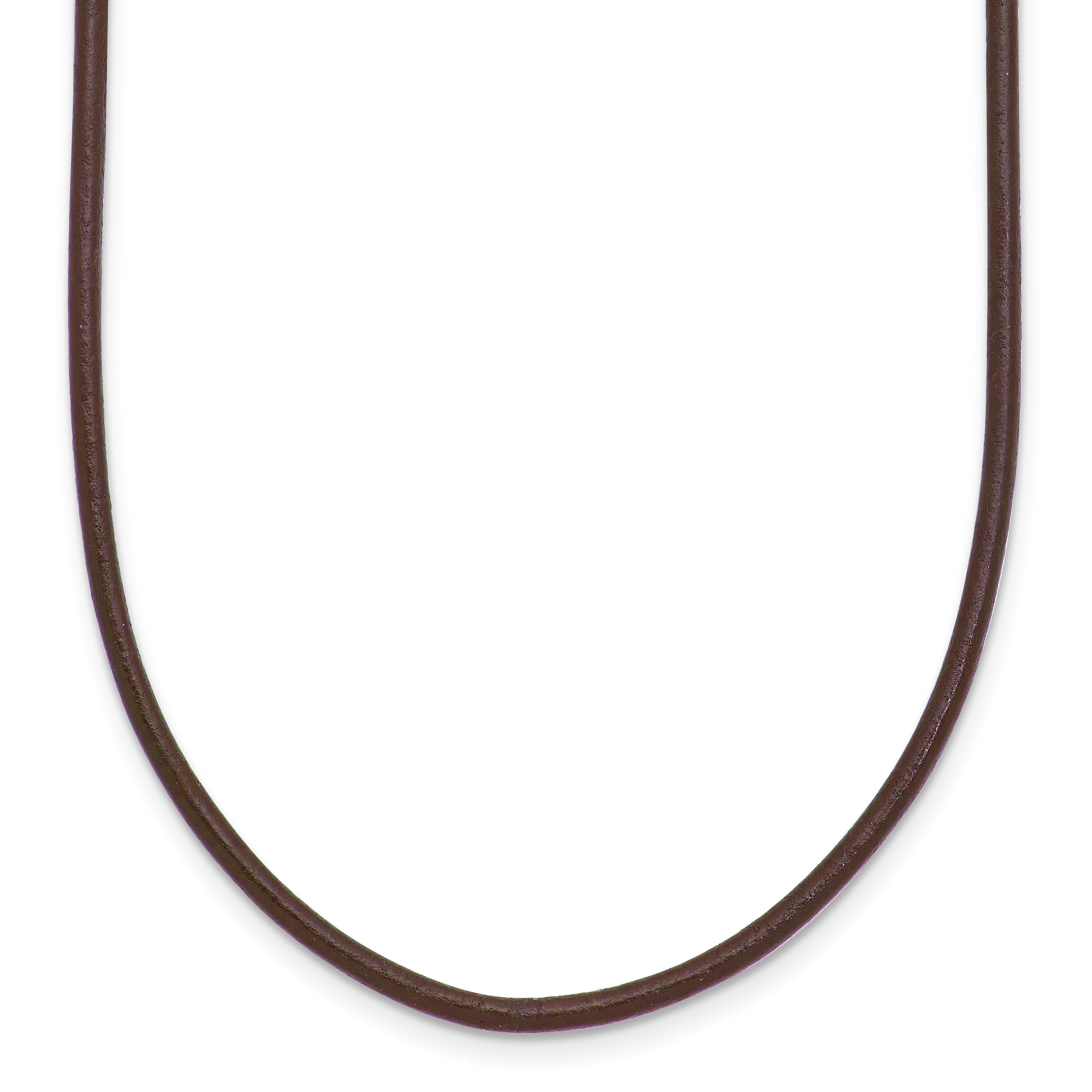 14k Yellow Clasp 2mm 18 inch Brown Leather Cord Necklace