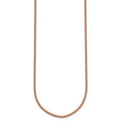 14k Yellow Clasp 2mm 18 inch Natural Leather Cord Necklace