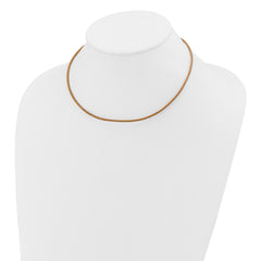 14k Yellow Clasp 2mm 16 inch Natural Leather Cord Necklace