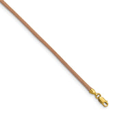 14k Yellow Clasp 2mm 18 inch Natural Leather Cord Necklace