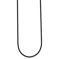 14k Yellow Clasp 2mm 20 inch Black Rubber Cord Necklace