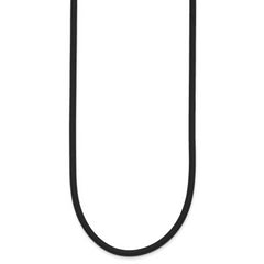 14k Yellow Clasp 3mm 20 inch Black Rubber Cord Necklace