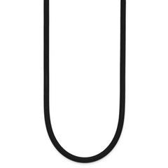 14k Yellow Clasp 4mm 20 inch Black Rubber Cord Necklace