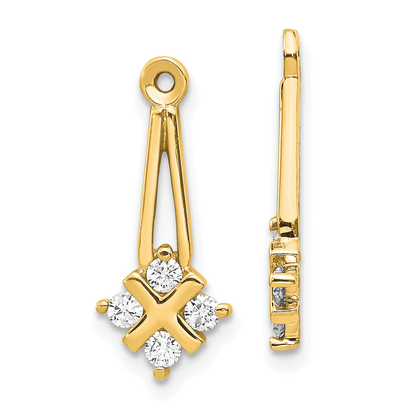14k AA Dangle Cluster Diamond Earring Jacket