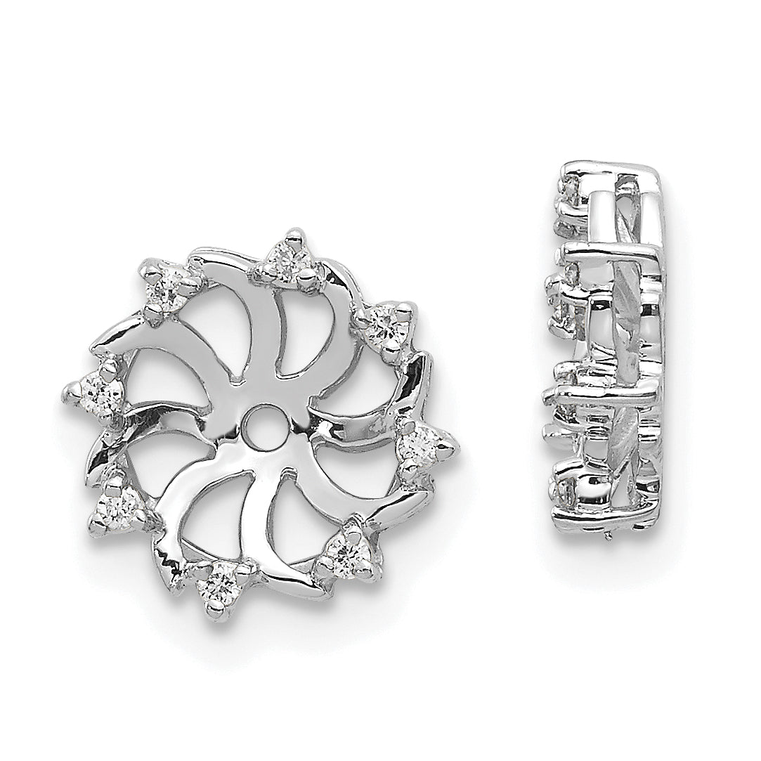 14k White Gold AA Diamond Earring Jacket