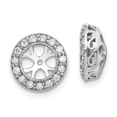 14k White Gold AAA Diamond Earring Jacket