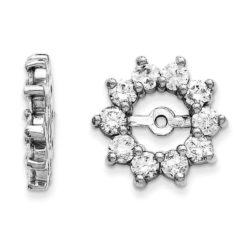 14k White Gold AA Fancy Diamond Earring Jacket