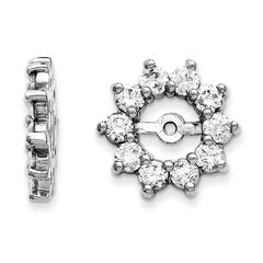 14k White Gold AAA Fancy Diamond Earring Jacket