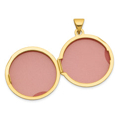 14k and White Rhodium OUR CIRCLE OF LOVE GOES AROUND AND NEVER ENDS Black Oil Reversible 20mm Round Locket