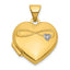 14k Polished Half Point Diamond Infinity Symbol 15mm Heart Locket