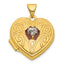 Heart Locket in 14K Yellow Gold with White Topaz Accent, 19mm Textured - Sophia Jewelers