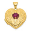 July Birthstone Heart Locket in 14K Yellow Gold with Lab-Created Ruby - Sophia Jewelers