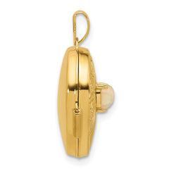 14k Polished Opal October Birthstone 18mm Heart Locket