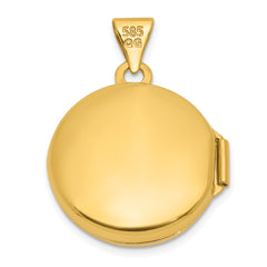 14k and White Rhodium Polished Tree Of Life 16mm Round Locket