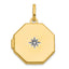 14k Half Point Diamond Polished With Star 18mm Octagon Shaped Locket
