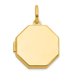 14k Polished Reversible 18mm Octagon Shaped Locket